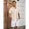 imageCOOFANDY Mens Casual Button Down Shirts Short Sleeve Regular Fit Fashion Camp Beach Shirts TopsBeige