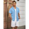 imageCOOFANDY Mens Casual Button Down Shirts Short Sleeve Regular Fit Fashion Camp Beach Shirts TopsBlue