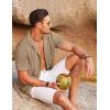 imageCOOFANDY Mens Casual Button Down Shirts Short Sleeve Regular Fit Fashion Camp Beach Shirts TopsBrown