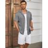 imageCOOFANDY Mens Casual Button Down Shirts Short Sleeve Regular Fit Fashion Camp Beach Shirts TopsDark Grey