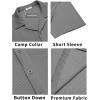 imageCOOFANDY Mens Casual Button Down Shirts Short Sleeve Regular Fit Fashion Camp Beach Shirts TopsDark Grey
