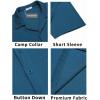 imageCOOFANDY Mens Casual Button Down Shirts Short Sleeve Regular Fit Fashion Camp Beach Shirts TopsLake Blue