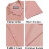 imageCOOFANDY Mens Casual Button Down Shirts Short Sleeve Regular Fit Fashion Camp Beach Shirts TopsLight Pink