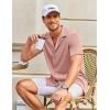 imageCOOFANDY Mens Casual Button Down Shirts Short Sleeve Regular Fit Fashion Camp Beach Shirts TopsLight Pink