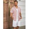 imageCOOFANDY Mens Casual Button Down Shirts Short Sleeve Regular Fit Fashion Camp Beach Shirts TopsMisty Rose