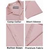 imageCOOFANDY Mens Casual Button Down Shirts Short Sleeve Regular Fit Fashion Camp Beach Shirts TopsMisty Rose