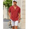 imageCOOFANDY Mens Casual Button Down Shirts Short Sleeve Regular Fit Fashion Camp Beach Shirts TopsRed