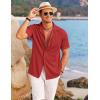 imageCOOFANDY Mens Casual Button Down Shirts Short Sleeve Regular Fit Fashion Camp Beach Shirts TopsRed