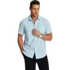 imageCOOFANDY Mens Short Sleeve Dress Shirts Wrinkle Free Regular Fit Dress Shirt Textured Casual Button Down ShirtsLight Blue