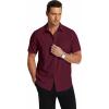 imageCOOFANDY Mens Short Sleeve Dress Shirts Wrinkle Free Regular Fit Dress Shirt Textured Casual Button Down ShirtsWine Red