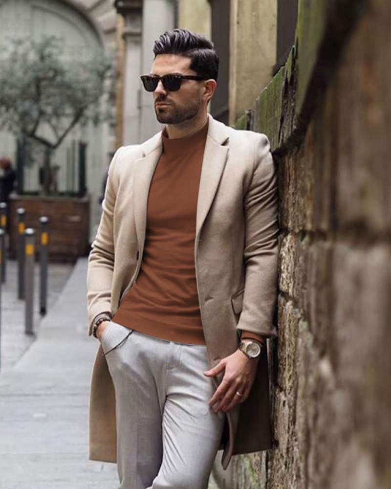 imageCOOFANDY Mens Slim Fit Mock Turtleneck Pullover Sweater Casual Basic Knitted Thermal SweatersBrown1