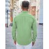 imageCOOFANDY Mens Casual Button Down Shirts Long Sleeve Untucked Shirts Regular Fit Linen ShirtGreen