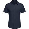 imageCOOFANDY Mens Casual Button Down Shirts Short Sleeve Textured Summer Beach Shirt with PocketIndigo