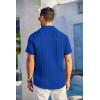 imageCOOFANDY Mens Casual Button Down Shirts Short Sleeve Textured Summer Beach Shirt with PocketRoyal Blue