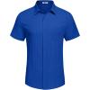 imageCOOFANDY Mens Casual Button Down Shirts Short Sleeve Textured Summer Beach Shirt with PocketRoyal Blue