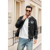 imageCOOFANDY Mens Fashion Varsity Jacket Causal Slim Fit Cotton Letterman Baseball Bomber JacketsBlack Jgr