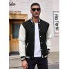 imageCOOFANDY Mens Fashion Varsity Jacket Causal Slim Fit Cotton Letterman Baseball Bomber JacketsBlackwhite Sleeve