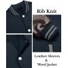 imageCOOFANDY Mens Fashion Varsity Jacket Causal Slim Fit Cotton Letterman Baseball Bomber JacketsNavygrey
