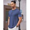 imageCOOFANDY Mens Henley Shirts Short Sleeve Casual Basic Tee Summer Button Henley Soild T ShirtsDeep Blue