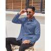 imageCOOFANDY Mens Long Sleeve Wrinkle Free Shirts Casual Button Down Stretch Dress Shirt with PocketBlue