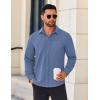 imageCOOFANDY Mens Long Sleeve Wrinkle Free Shirts Casual Button Down Stretch Dress Shirt with PocketBlue