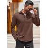 imageCOOFANDY Mens Long Sleeve Wrinkle Free Shirts Casual Button Down Stretch Dress Shirt with PocketBrown