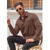 imageCOOFANDY Mens Long Sleeve Wrinkle Free Shirts Casual Button Down Stretch Dress Shirt with PocketBrown