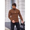 imageCOOFANDY Mens Slim Fit Mock Turtleneck Pullover Sweater Casual Basic Knitted Thermal SweatersBrown1