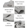 imageCOOFANDY Mens Slim Fit Mock Turtleneck Pullover Sweater Casual Basic Knitted Thermal SweatersLight Grey
