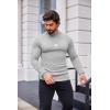 imageCOOFANDY Mens Slim Fit Mock Turtleneck Pullover Sweater Casual Basic Knitted Thermal SweatersLight Grey