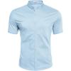 imageCOOFANDY Muscle Fit Dress Shirts for Men Banded Collar Casual Button Down ShirtsLight Blue