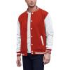 imageCOOFANDY Mens Fashion Varsity Jacket Causal Slim Fit Cotton Letterman Baseball Bomber JacketsRedwhite Sleeve