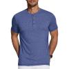 imageCOOFANDY Mens Henley Shirts Short Sleeve Casual Basic Tee Summer Button Henley Soild T ShirtsDeep Blue