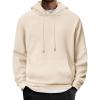 imageCOOFANDY Mens Hoodie Long Sleeve Casual Pullover Hooded Sweatshirt Fashion Drawstring Hoodies with PocketBeige