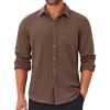 imageCOOFANDY Mens Long Sleeve Wrinkle Free Shirts Casual Button Down Stretch Dress Shirt with PocketBrown