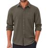 imageCOOFANDY Mens Long Sleeve Wrinkle Free Shirts Casual Button Down Stretch Dress Shirt with PocketFern Green