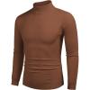 imageCOOFANDY Mens Slim Fit Mock Turtleneck Pullover Sweater Casual Basic Knitted Thermal SweatersBrown1