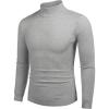 imageCOOFANDY Mens Slim Fit Mock Turtleneck Pullover Sweater Casual Basic Knitted Thermal SweatersLight Grey
