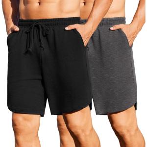 imageCOOFANDY Mens Gym ShortsBlackDark Gray Heather