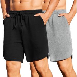 imageCOOFANDY Mens Gym ShortsBlackLight Gray Heather