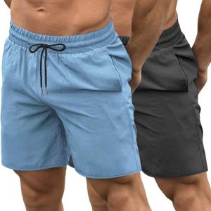imageCOOFANDY Mens Gym ShortsDark GreyLight Blue