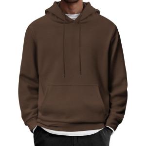 imageCOOFANDY Mens Hoodie Long Sleeve Casual Pullover Hooded Sweatshirt Fashion Drawstring Hoodies with PocketChestnut Brown