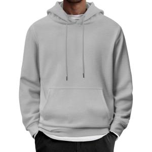 imageCOOFANDY Mens Hoodie Long Sleeve Casual Pullover Hooded Sweatshirt Fashion Drawstring Hoodies with PocketGrey