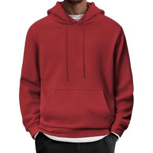 imageCOOFANDY Mens Hoodie Long Sleeve Casual Pullover Hooded Sweatshirt Fashion Drawstring Hoodies with PocketMaroon