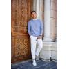 imageCOOFANDY Mens Crew Neck Sweaters Long Sleeve Lightweight Knit Dress Pullover SweatersClear Blue