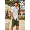 imageCOOFANDY Mens Casual Shorts Cotton Elastic Waist Drawstring Shorts Lightweight Summer Beach ShortsAarmy Green
