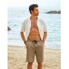 imageCOOFANDY Mens Casual Shorts Cotton Elastic Waist Drawstring Shorts Lightweight Summer Beach ShortsAdark Khaki