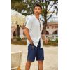 imageCOOFANDY Mens Casual Shorts Cotton Elastic Waist Drawstring Shorts Lightweight Summer Beach ShortsAnavy Blue