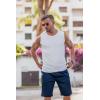 imageCOOFANDY Mens Casual Shorts Cotton Elastic Waist Drawstring Shorts Lightweight Summer Beach ShortsAroyal Blue