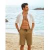 imageCOOFANDY Mens Casual Shorts Cotton Elastic Waist Drawstring Shorts Lightweight Summer Beach ShortsAturmeric